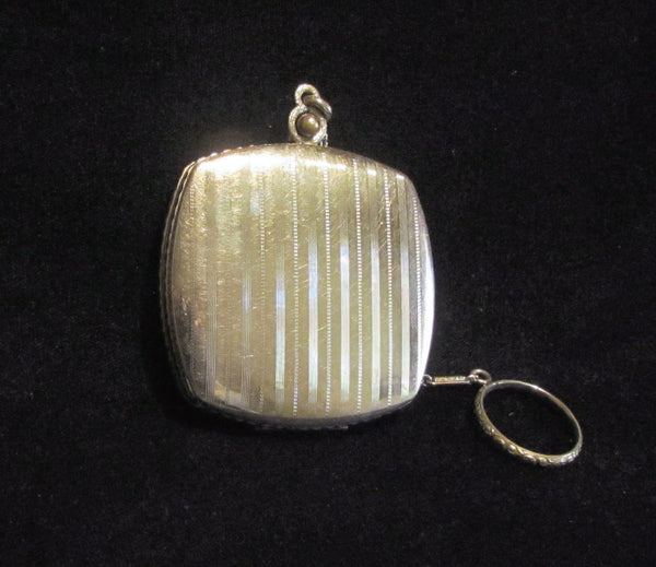 Finberg Guilloche Compact Finger Ring Purse Silver FMCO Dance Purse