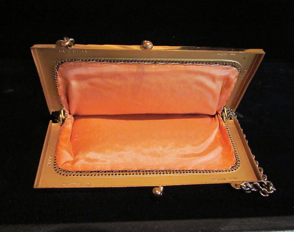 Art Deco Gold Purse Whiting Davis 1940s Mesh Purse Mint Condition Evening Handbag