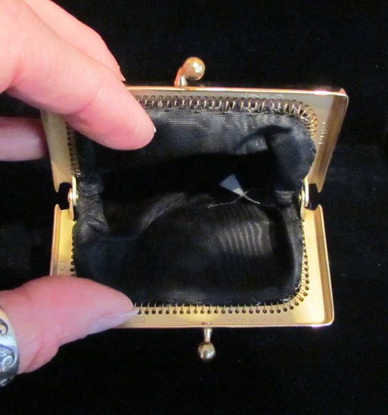 Whiting Davis Black Mesh Cigarette Case Vintage Card Holder Coin Purse
