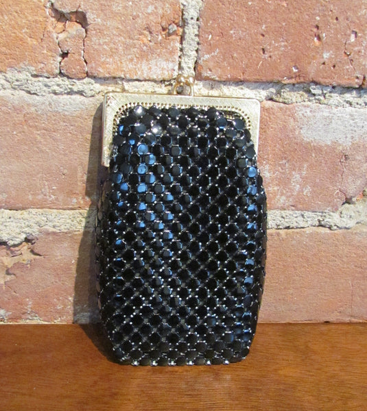 Whiting Davis Black Mesh Cigarette Case Vintage Card Holder Coin Purse