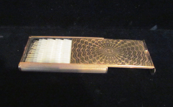 Vintage Stratton Compact Brush Gold Engine Turned Design