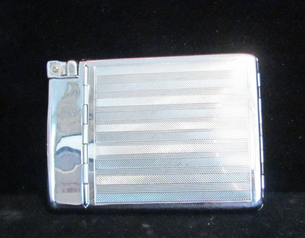 1940's Royal CaseLite Art Deco Cigarette Case Lighter Silver Case Lite Excellent Working