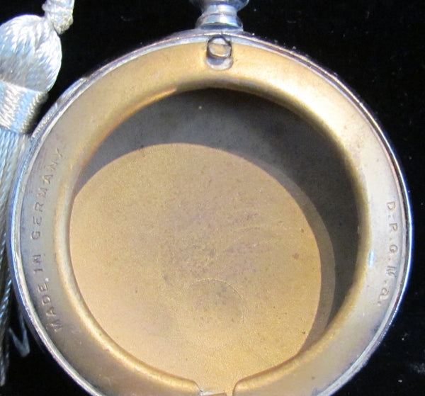 D.R.G.M.a. German Silver Pocket Watch Compact Vintage