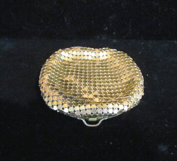 1930's Art Deco Gold Mesh Powder Compact Rose Design