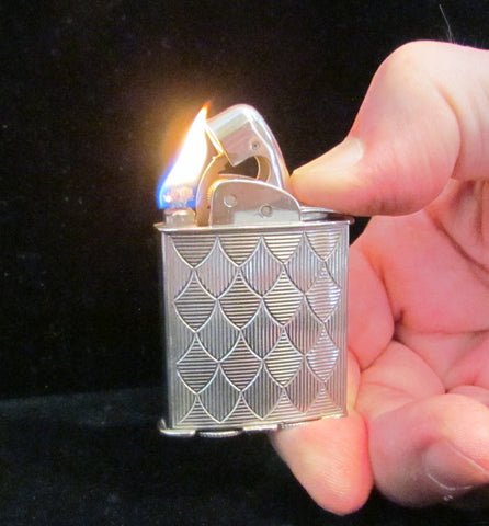 Evans Spitfire Lighter Silver Art Deco Working Pocket Lighter