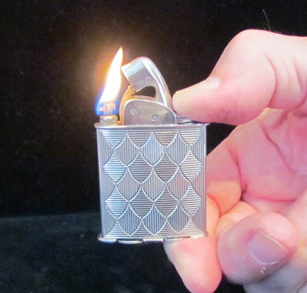 Evans Spitfire Lighter Silver Art Deco Working Pocket Lighter