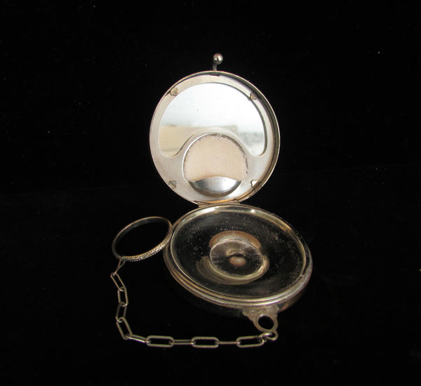 Edwardian Silver Compact Purse Finger Ring