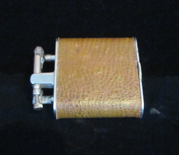 Vintage Lift Arm Table Lighter With Leather Wrap Jumbo 4 1/4" Size