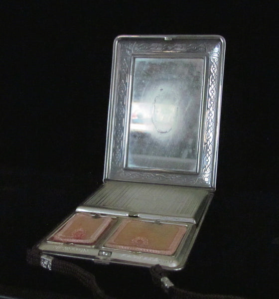Art Deco Mondaine Enamel Compact Purse Original Box Excellent Condition