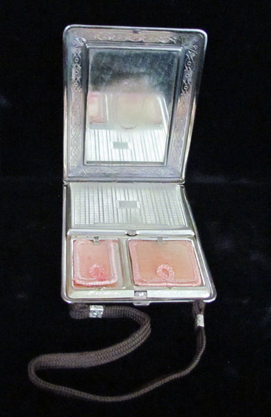 Art Deco Mondaine Enamel Compact Purse Original Box Excellent Condition