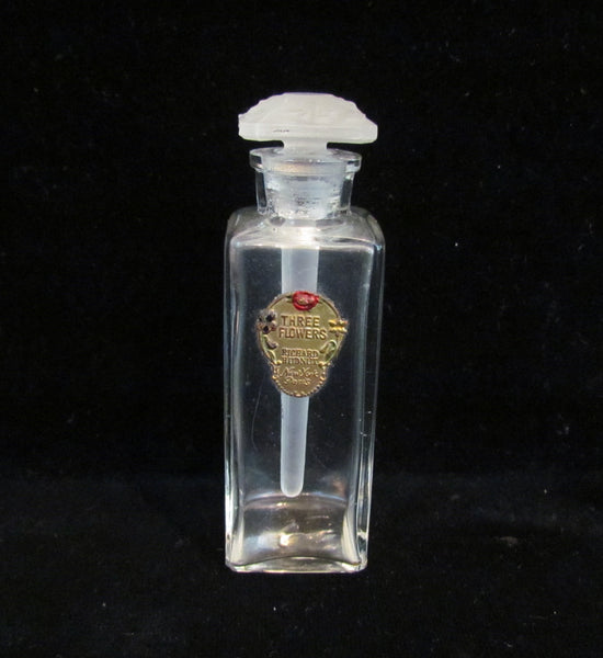 Antique Three Flowers Perfume Bottle Richard Hudnut