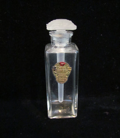 Antique Three Flowers Perfume Bottle Richard Hudnut