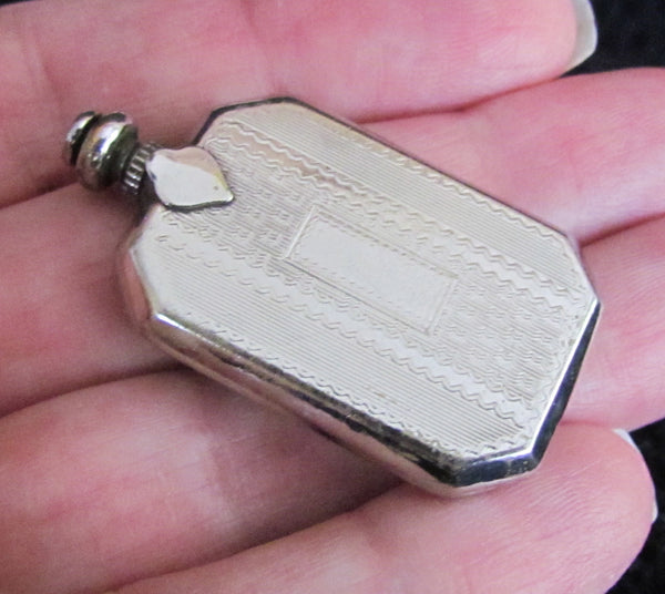 Antique Silver Perfume Flask Vintage Edwardian Perfume Bottle 1910s