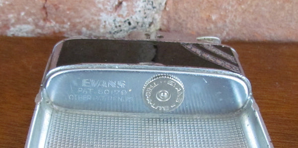 Evans Case Lighter Black Enamel 1940s Art Deco Trig-A-Lite Cigarette Case