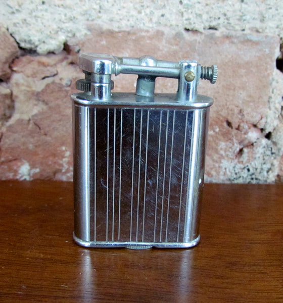 Golden Wheel Lift Arm Pocket Lighter Silver Edwardian