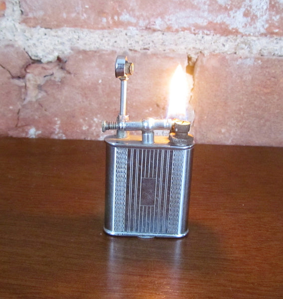 Golden Wheel Lift Arm Pocket Lighter Silver Edwardian