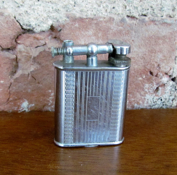 Golden Wheel Lift Arm Pocket Lighter Silver Edwardian