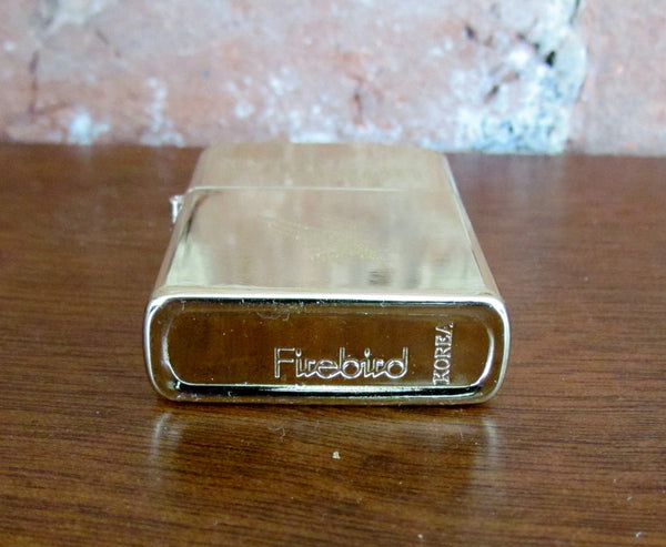 Winston Pocket Lighter 1990s Eagle Flip Top Windproof Gold Lighter Working