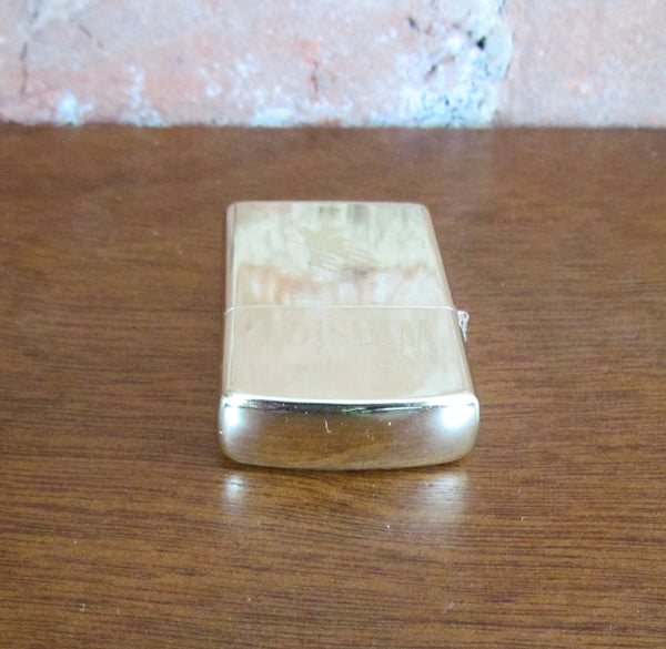 Winston Pocket Lighter 1990s Eagle Flip Top Windproof Gold Lighter Working