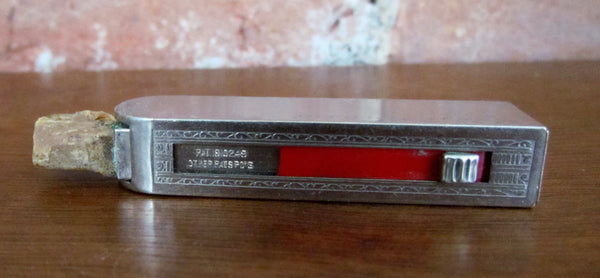 Vintage Lipstick Case Silver Holder Engine Turned Design 1931 Strong-Kennard Mustache Wax Holder