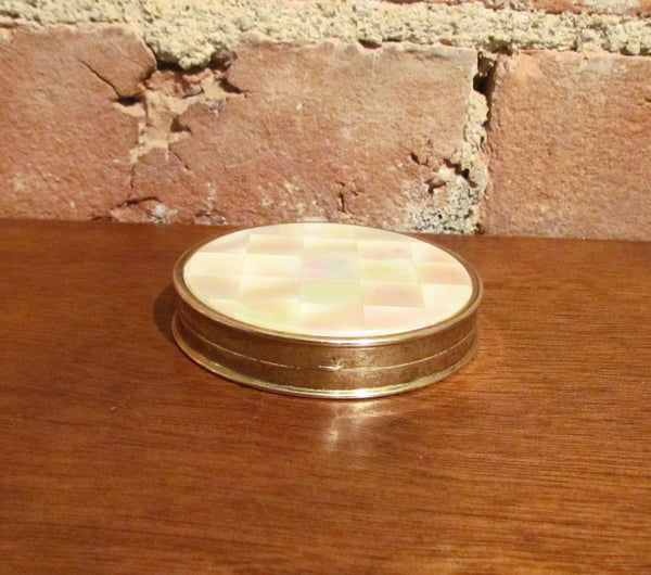 Max Factor Mother Of Pearl Compact Creme Puff MOP Powder Compact