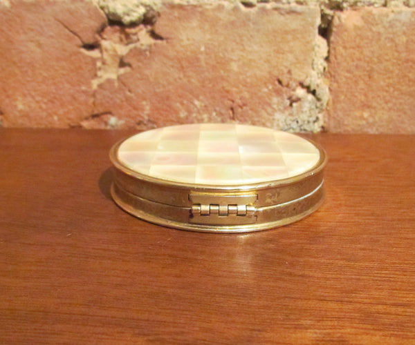 Max Factor Mother Of Pearl Compact Creme Puff MOP Powder Compact