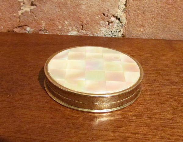 Max Factor Mother Of Pearl Compact Creme Puff MOP Powder Compact