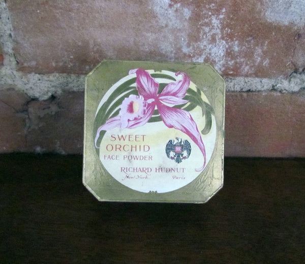 1920's Richard Hudnut Sweet Orchid Powder Box Advertising RARE