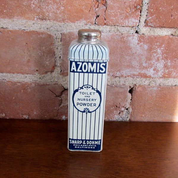 Vintage Advertising Baby Powder Tin Azomis Talcum Powder Nursery Sharpe & Dohme