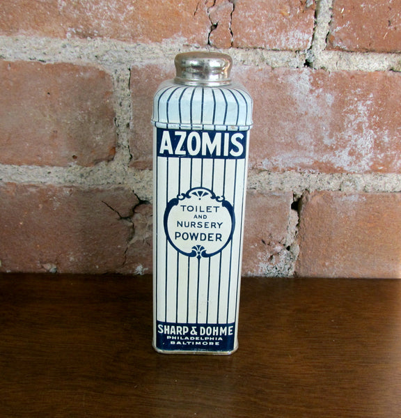 Vintage Advertising Baby Powder Tin Azomis Talcum Powder Nursery Sharpe & Dohme