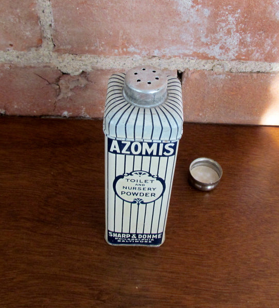 Vintage Advertising Baby Powder Tin Azomis Talcum Powder Nursery Sharpe & Dohme