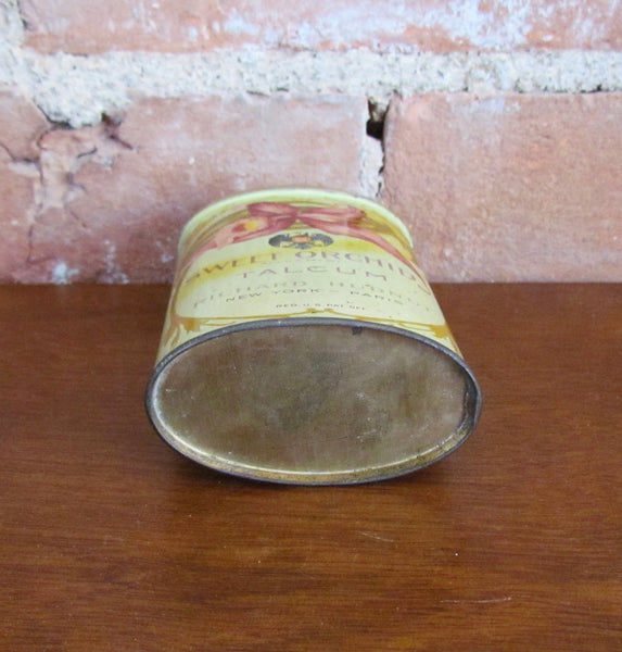 1920s Sweet Orchid Talcum Powder Tin Richard Hudnut Rare
