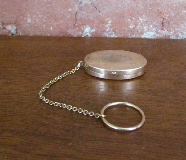 Victorian Gold Filled Compact Chatelaine Smelling Salts Snuff Box Finger Ring