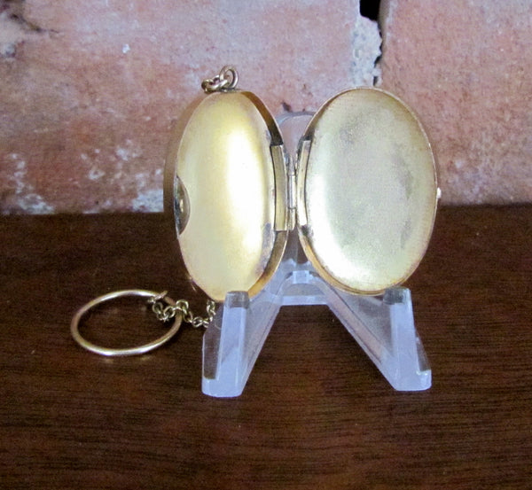 Victorian Gold Filled Compact Chatelaine Smelling Salts Snuff Box Finger Ring