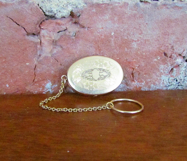 Victorian Gold Filled Compact Chatelaine Smelling Salts Snuff Box Finger Ring
