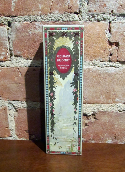 Antique Perfume Bottle Richard Hudnut Gardenia Frosted Glass Bottle In Original Box