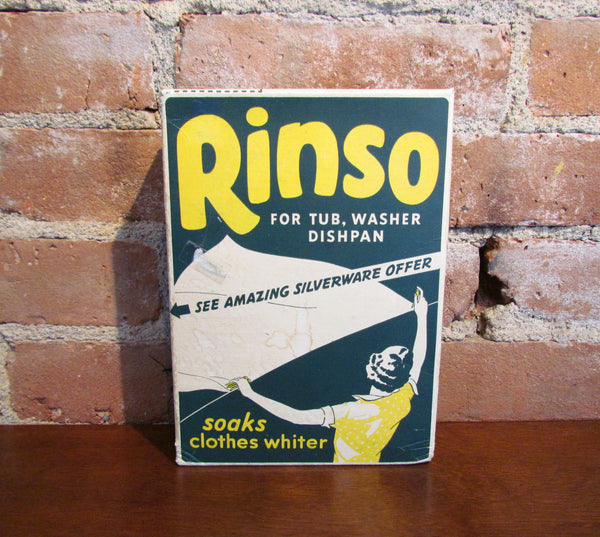 1940's Rinso Laundry Detergent Soap Box Rare Vintage Full Unused Laundry Soap
