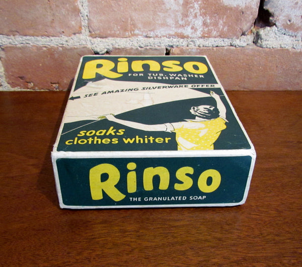 1940's Rinso Laundry Detergent Soap Box Rare Vintage Full Unused Laundry Soap
