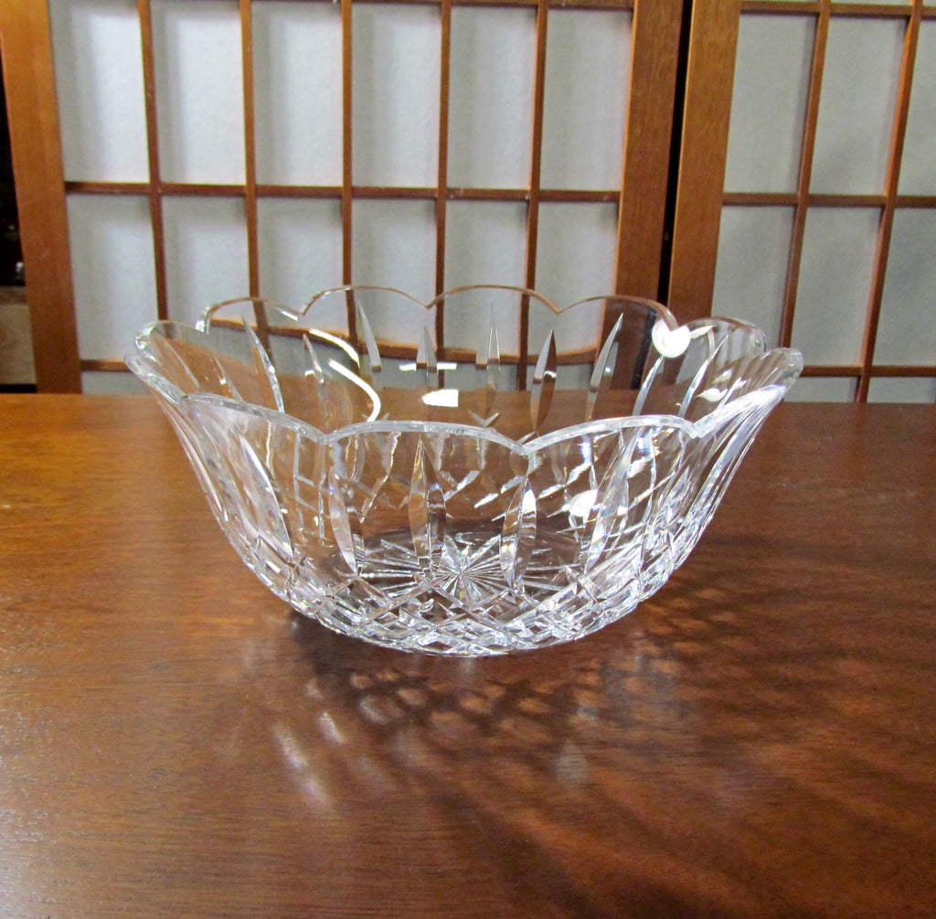 Waterford Crystal Bowl Lismore Vintage Scalloped Edge 9 x 4