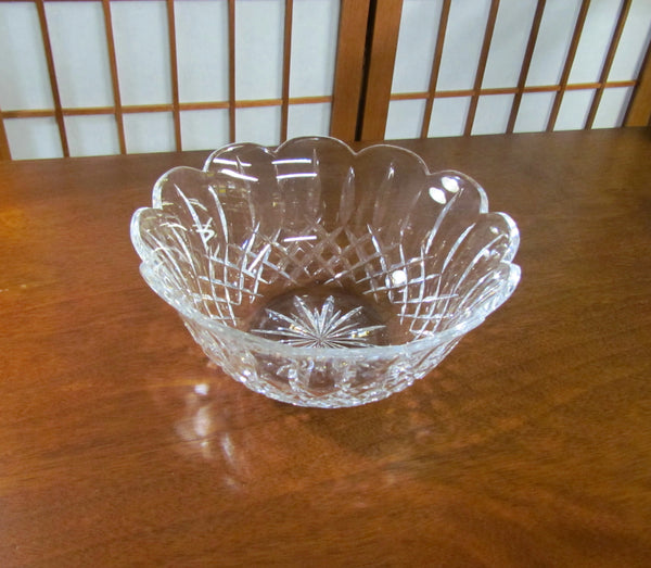 Waterford Crystal Bowl Lismore Vintage Scalloped Edge 9 x 4