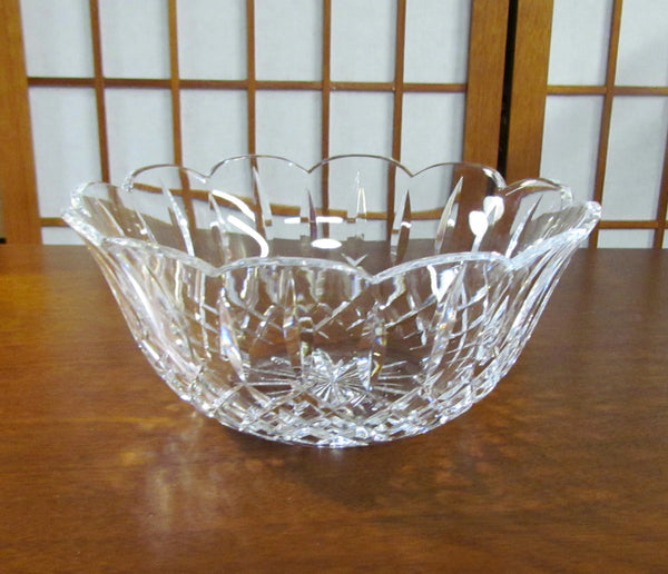 Waterford Crystal Bowl Lismore Vintage Scalloped Edge 9 x 4
