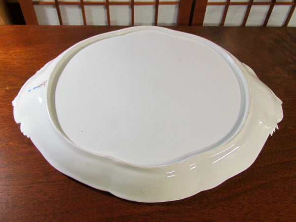 Antique KPM Dresden Floral Porcelain Dresser Tray, Serving Plate Berlin Imperial Orb Mark