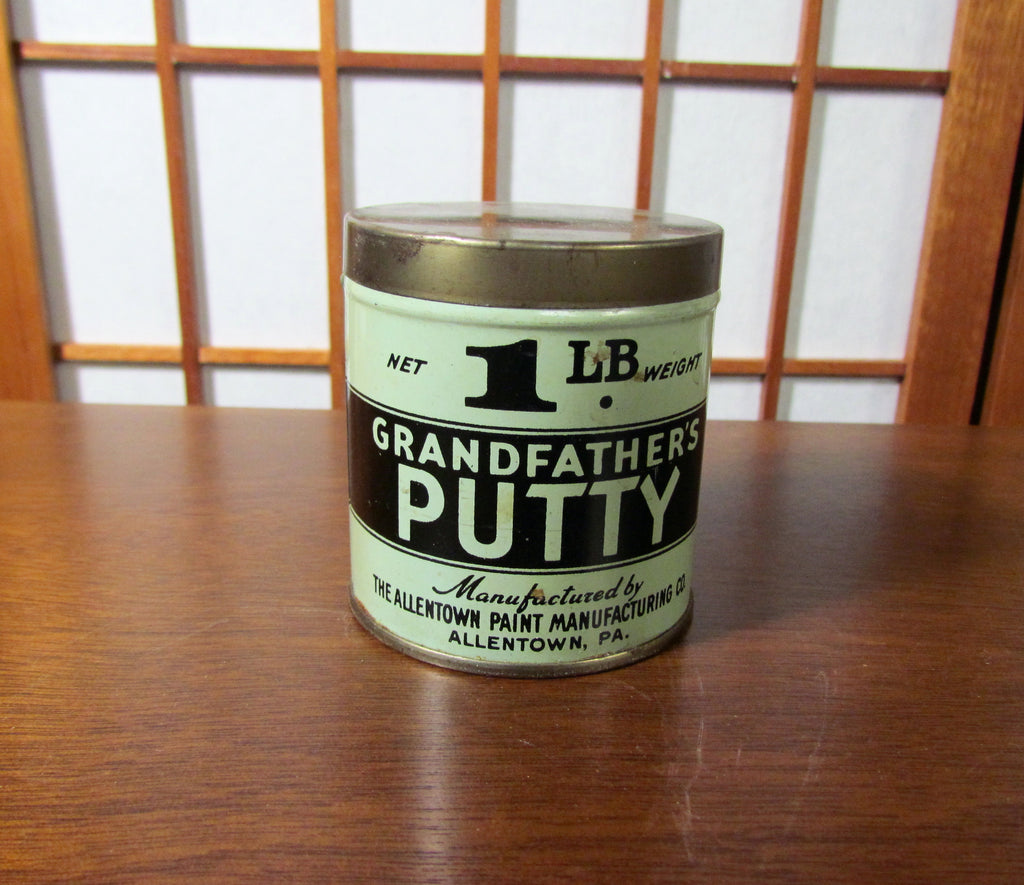 1920s Grandfather's Putty Tin The Allentown Paint Manufacturing Co. Allentown, PA