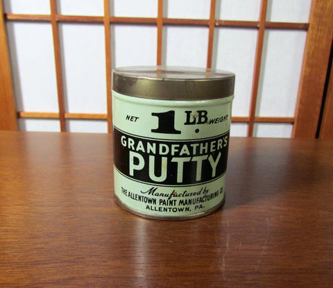 1920s Grandfather's Putty Tin The Allentown Paint Manufacturing Co. Allentown, PA