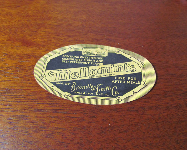 Vintage Mellomints Lithograph Candy Tin Container Philadelphia, PA