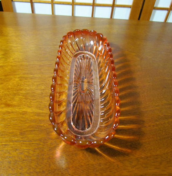 Baccarat Bamboo Tors Rose Teinte Pin Tray Vanity Dish French Crystal