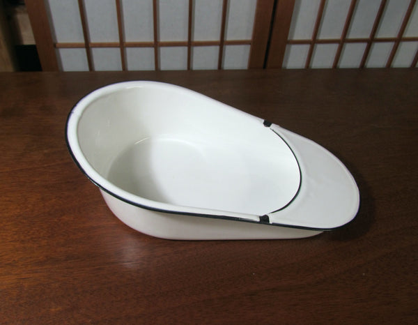 Antique White Enamel Bedpan Mint Condition