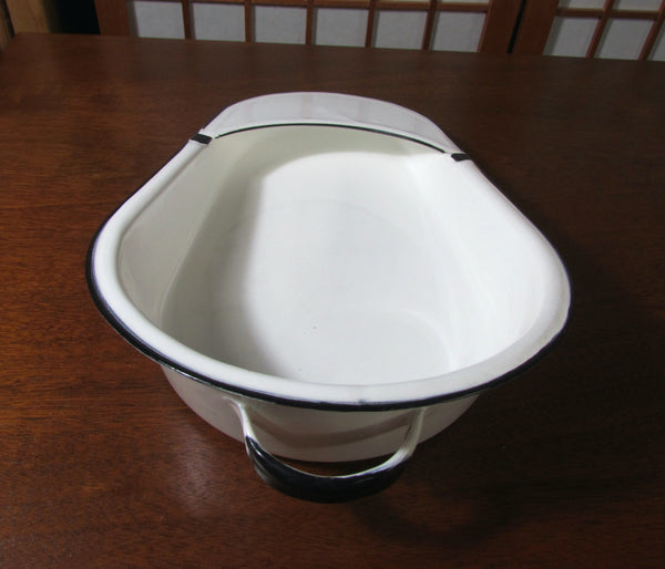 Antique White Enamel Bedpan Mint Condition