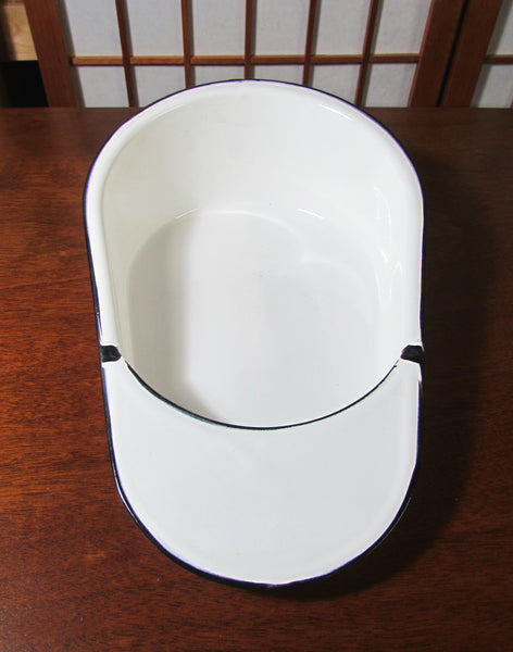 Antique White Enamel Bedpan Mint Condition