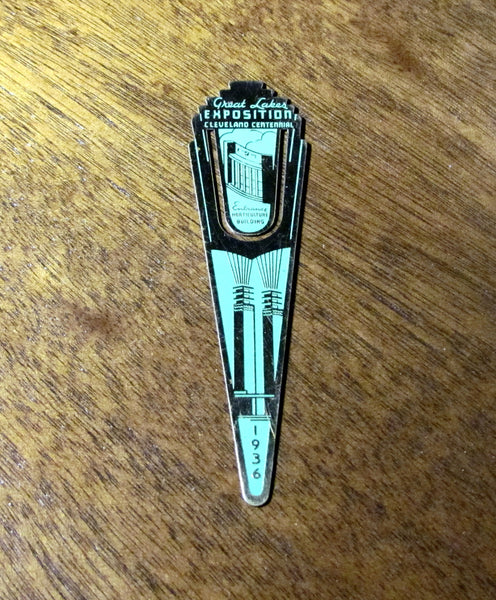 Vintage Bookmark Great Lakes Cleveland Expo 1936 Art Deco Collectible